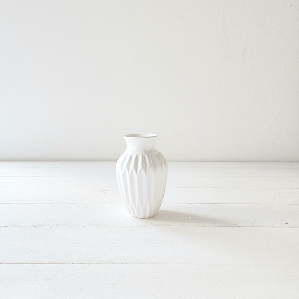 Riffle Glass Budvase - White